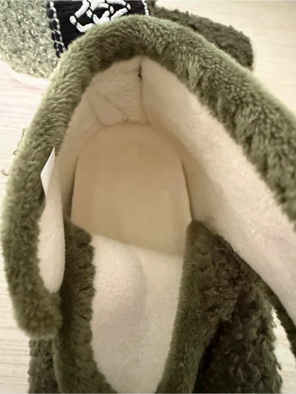Sherpa Teddy Moss Green House Slipper Booties Toddler 6